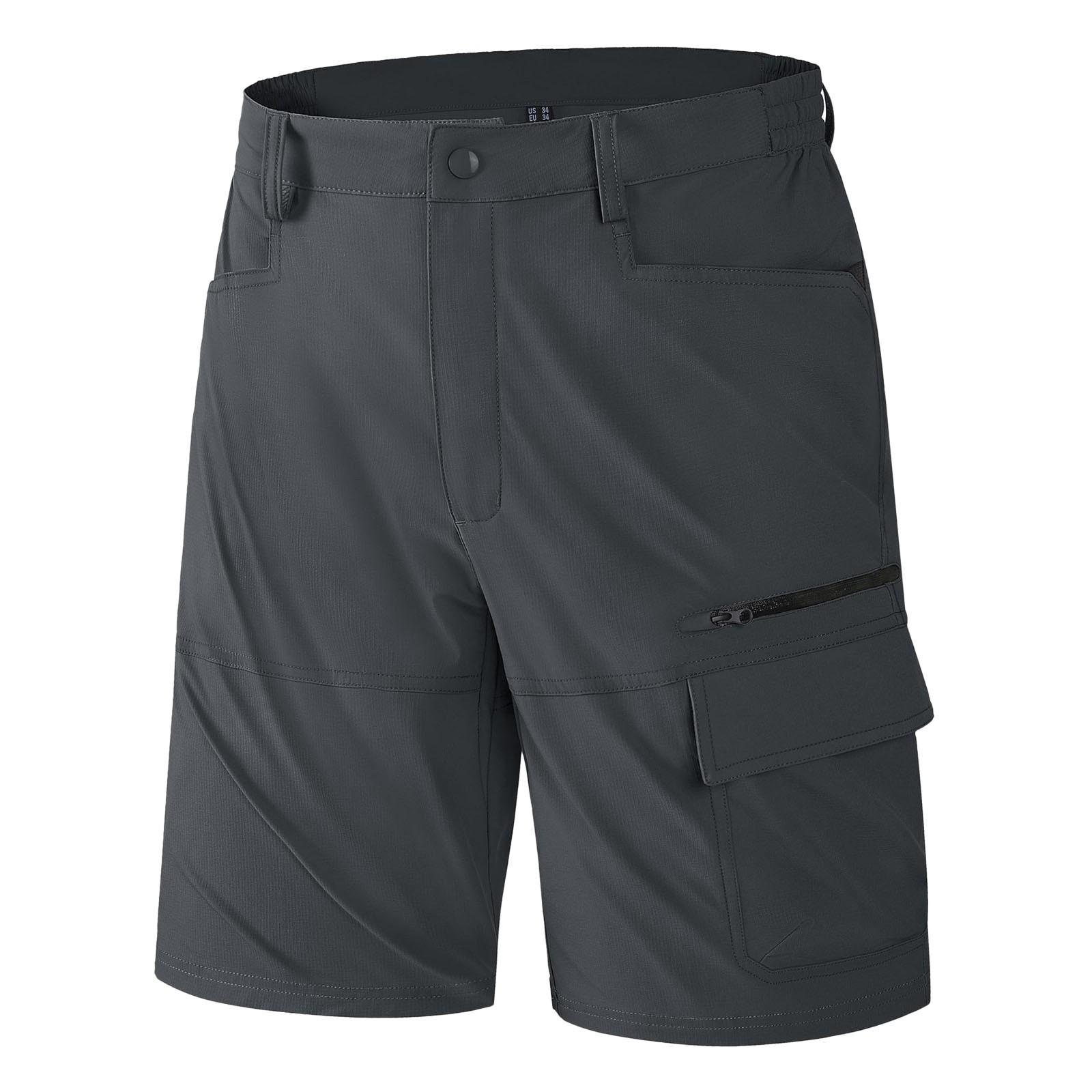 thumbnail image 4 of Pantalones cortos informales elásticos para hombre - Múltiples bolsillos - Spandex, cintura elástica, ropa urbana, tallas S-XXXL, 4 of 7
